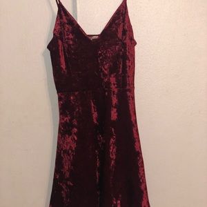 red velvet dress